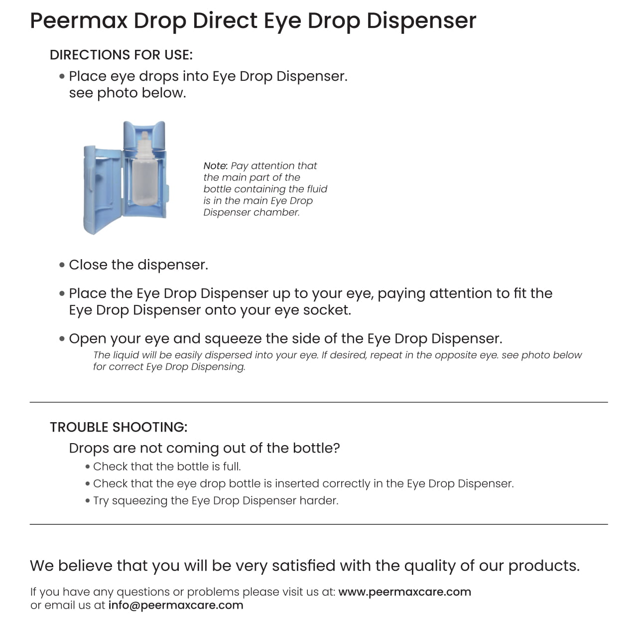 Peermax Drop Direct Eye Drop Dispenser