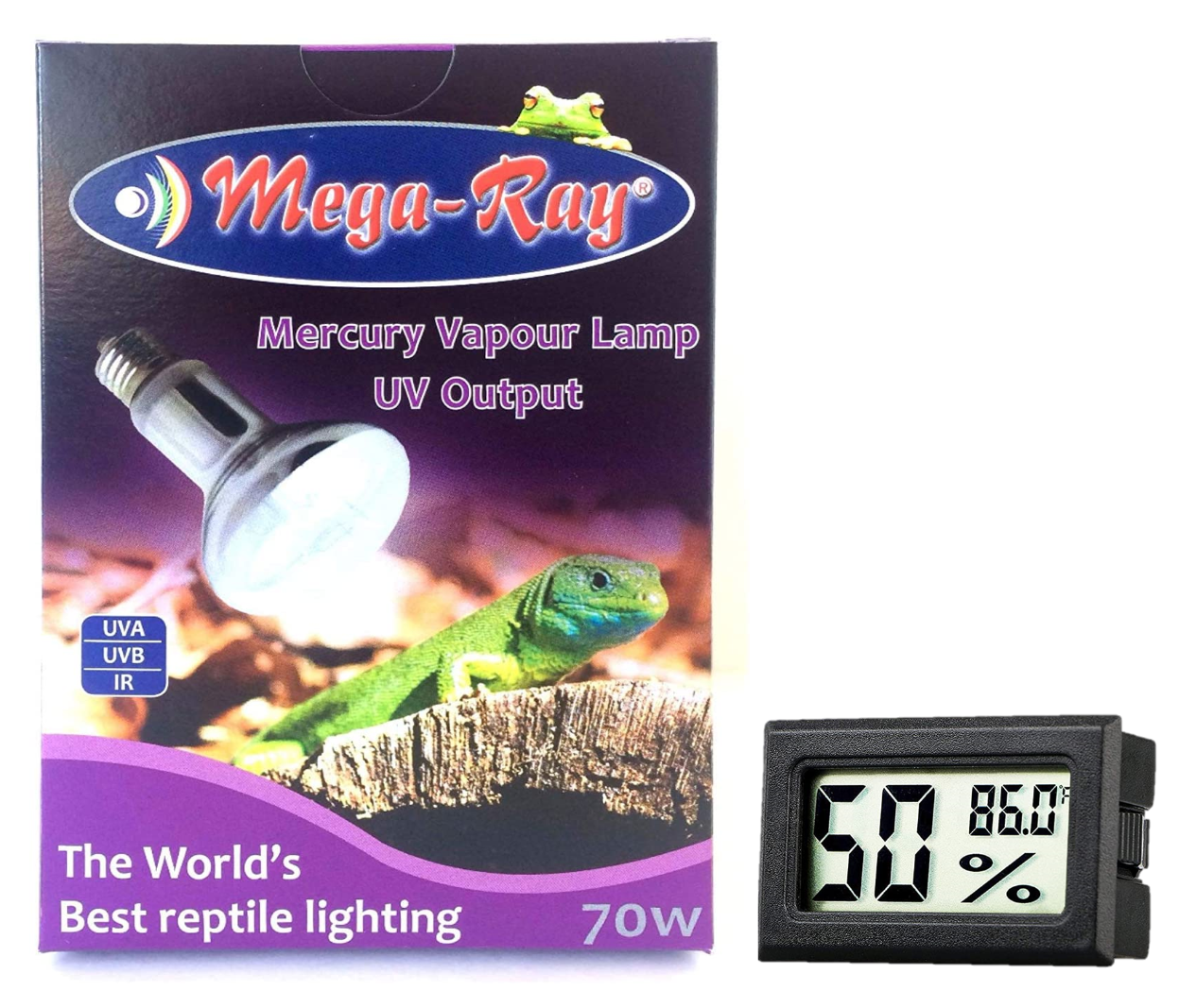 Mega-Ray Pet Care Mercury Vapor Bulb UV Output Lamp 70 Watts