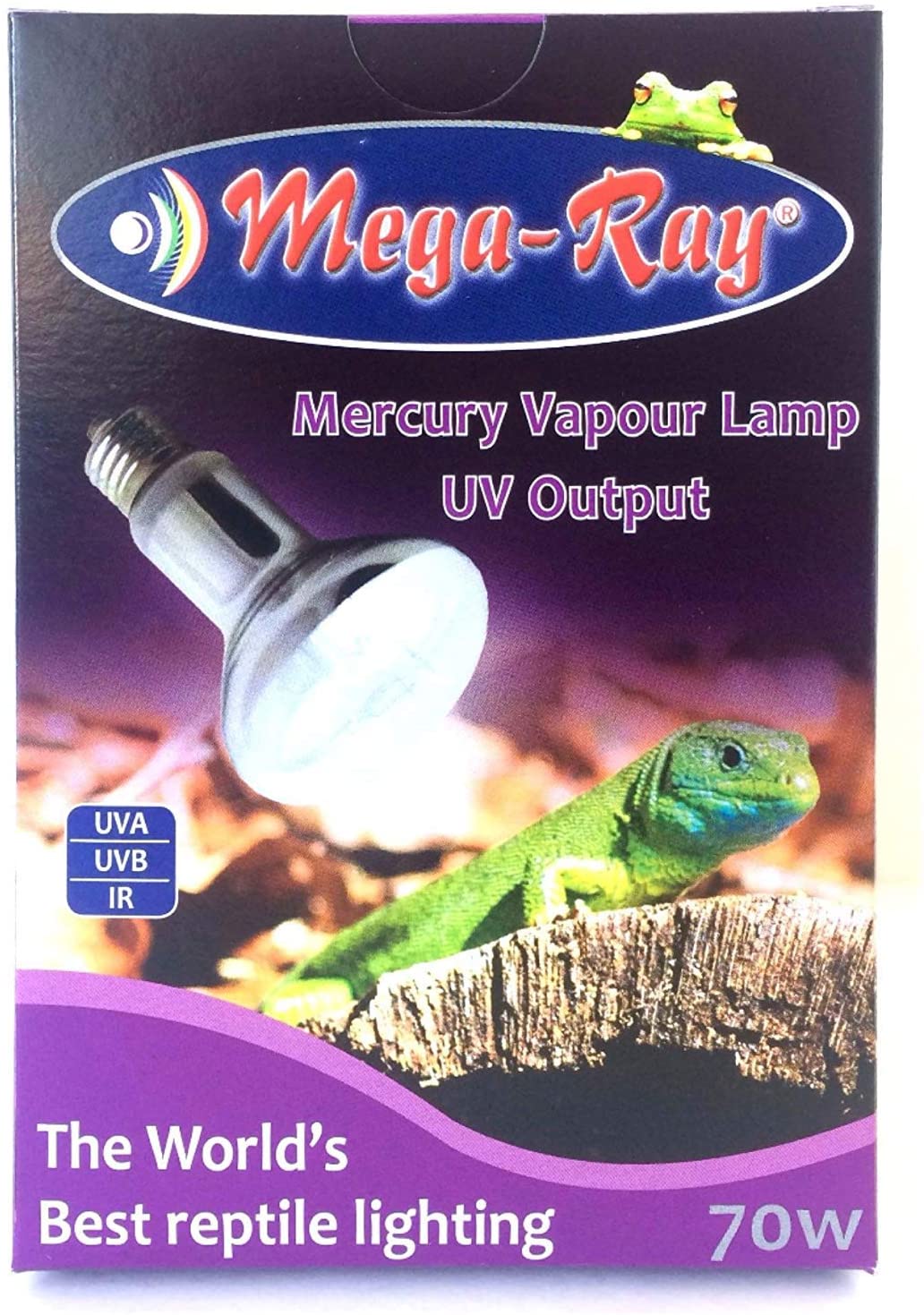 Mega-Ray Pet Care Mercury Vapor Bulb UV Output Lamp 70 Watts