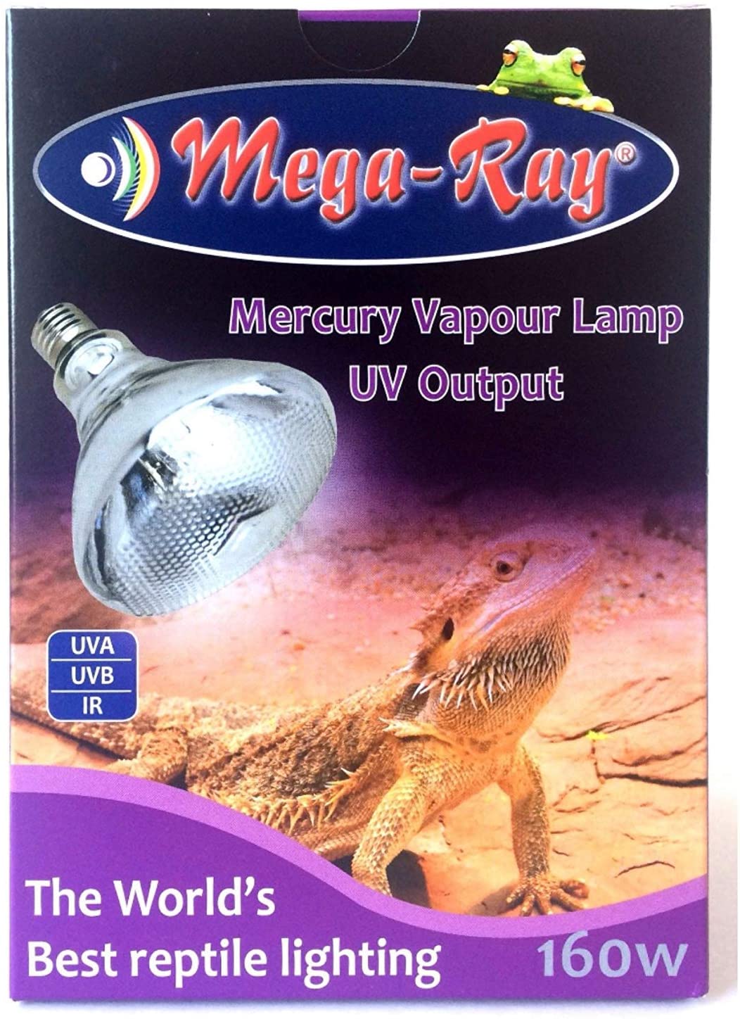 Mega-Ray Pet Care Mercury Vapor Bulb UV Output Lamp 160 Watts